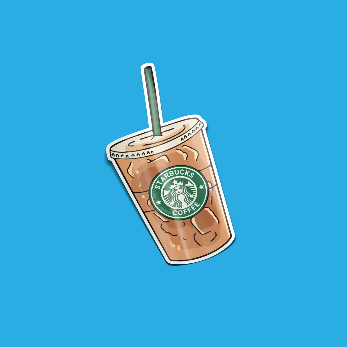 ☕ Mini Iced Coffee Sticker – Cute Cafe Drink Vinyl Decal, Aesthetic Laptop & Water Bottle Sticker for Coffee Lovers